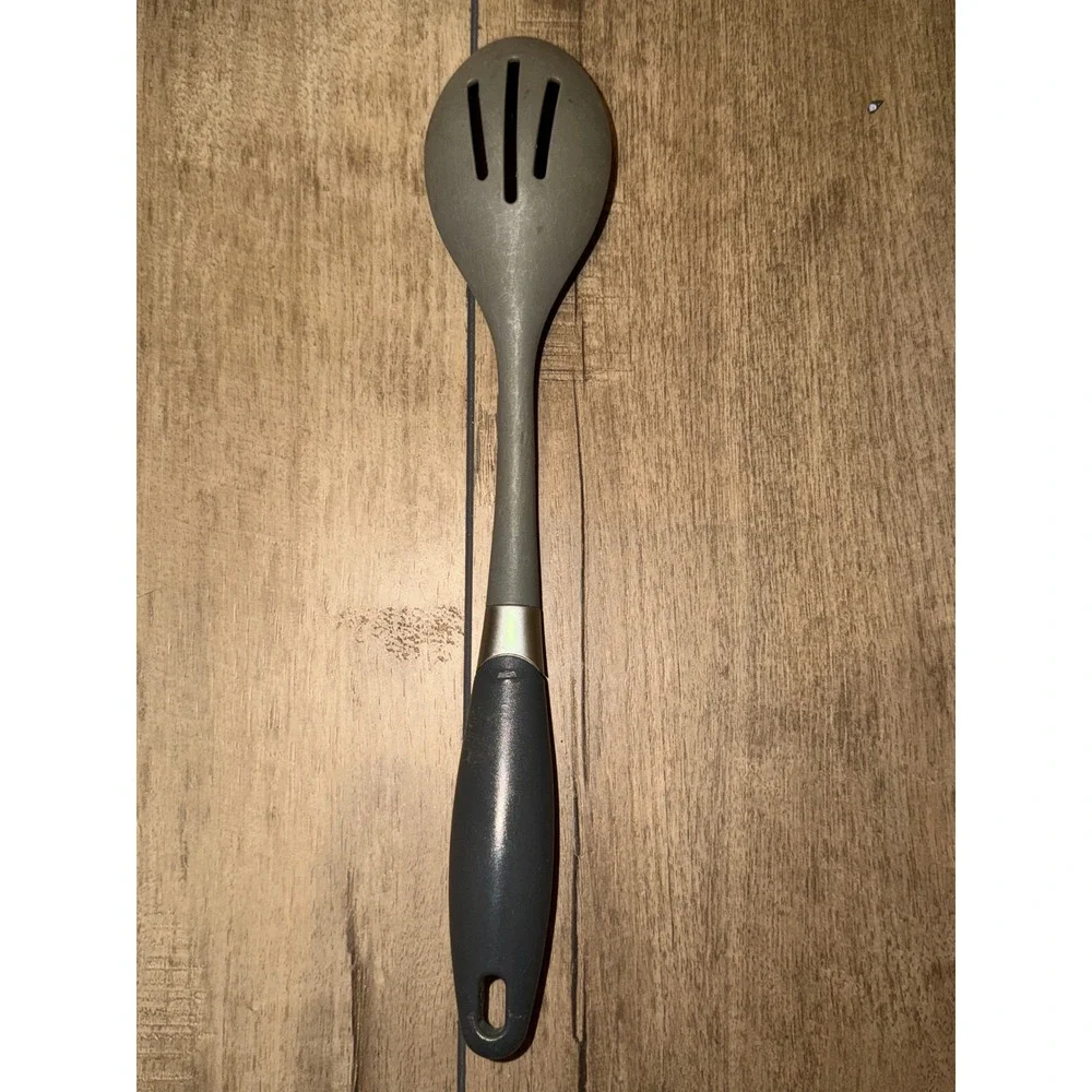 EKCO Slotted Spoon Utensil Dark Gray Kitchen Cooking Serving